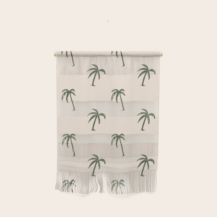 Vintage palm tree beach doodle pattern Wall Hanging Gallery Image 1