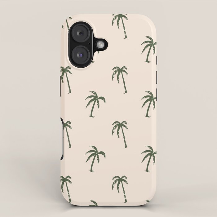 Vintage palm tree beach doodle pattern iPhone Case Gallery Image 1