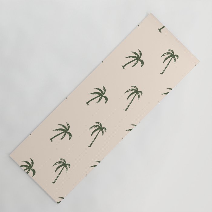 Vintage palm tree beach doodle pattern Yoga Mat Gallery Image 1