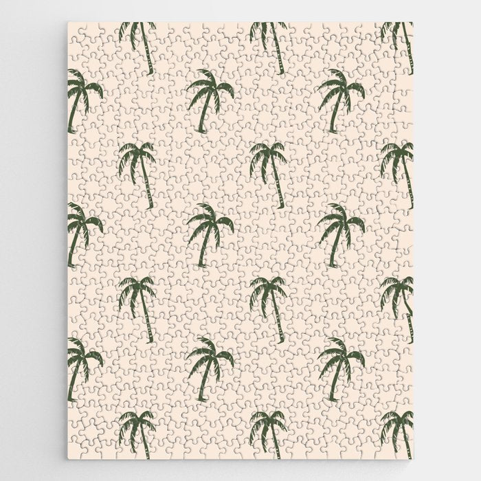 Vintage palm tree beach doodle pattern Jigsaw Puzzle Gallery Image 1