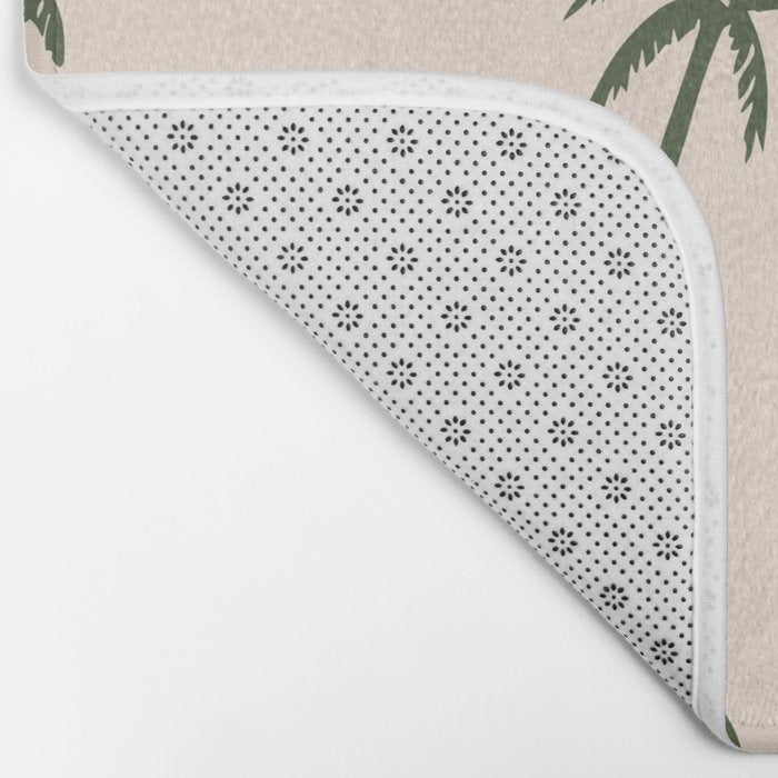 Vintage palm tree beach doodle pattern Bath Mat Gallery Image 2
