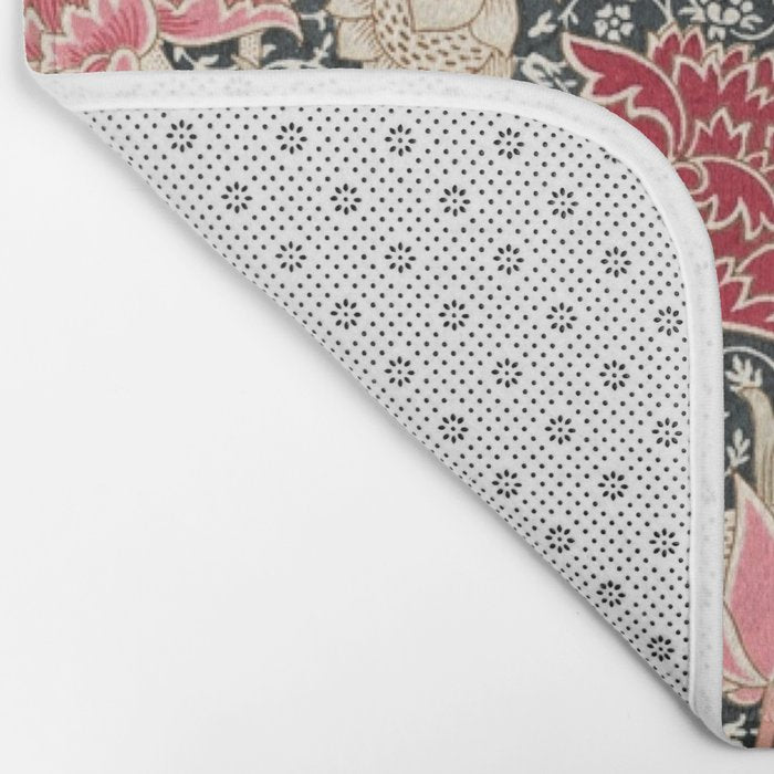 Vintage William Morris Cray Pink Floral Bath Mat Gallery Image 2
