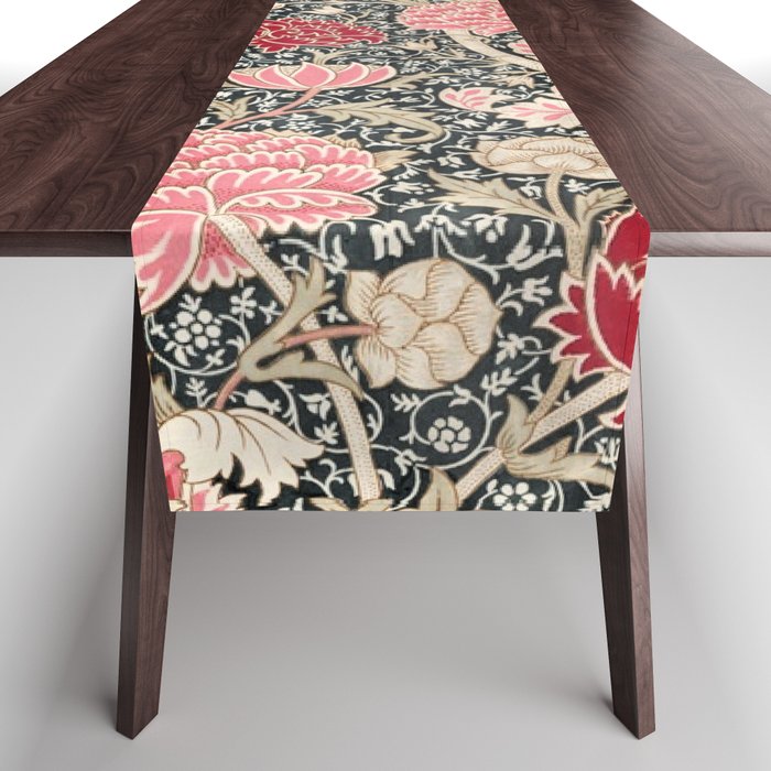 Vintage William Morris Cray Pink Floral Table Runner Gallery Image 1