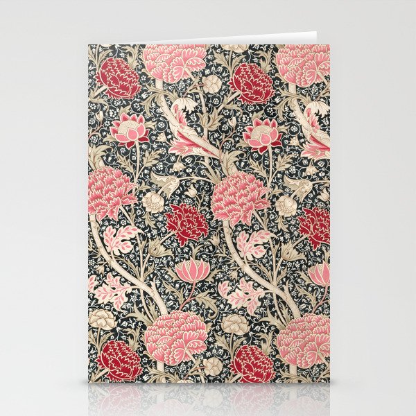 Vintage William Morris Cray Pink Floral Stationery Card Gallery Image 2