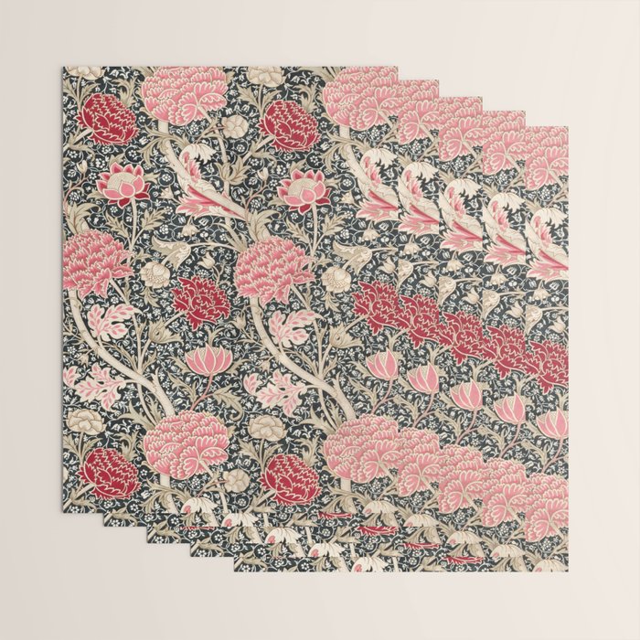 Vintage William Morris Cray Pink Floral Wrapping Paper Gallery Image 3