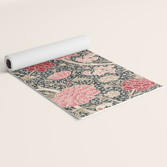 Vintage William Morris Cray Pink Floral Yoga Mat Gallery Image 2