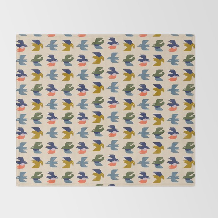 Four Birds Grid Throw Blanket Gallery Image 2