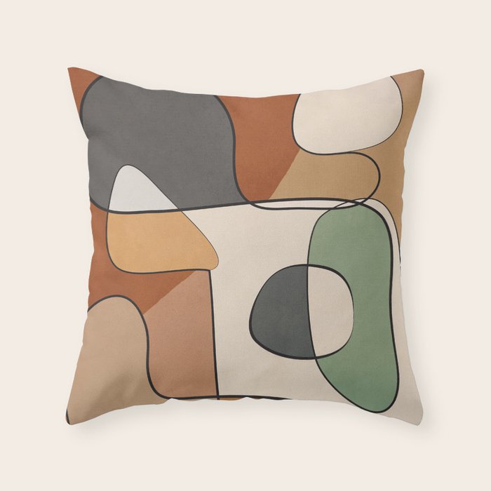 Abstract Line Art 10 Throw Pillow Gallery Image 1