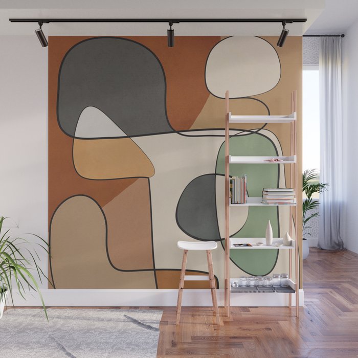 Abstract Line Art 10 Wall Mural Gallery Image 1