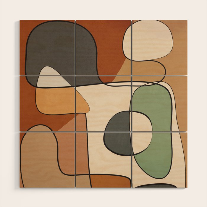 Abstract Line Art 10 Wood Wall Art Gallery Image 1