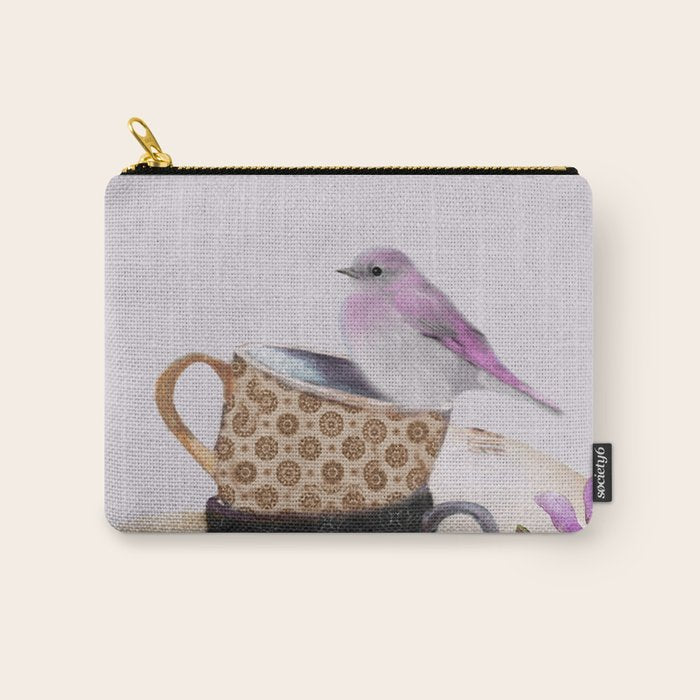 Bird in tea cup Carry All Pouch Gallery Image 1