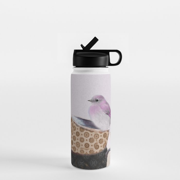 Bird in tea cup Water Bottle Gallery Image 1