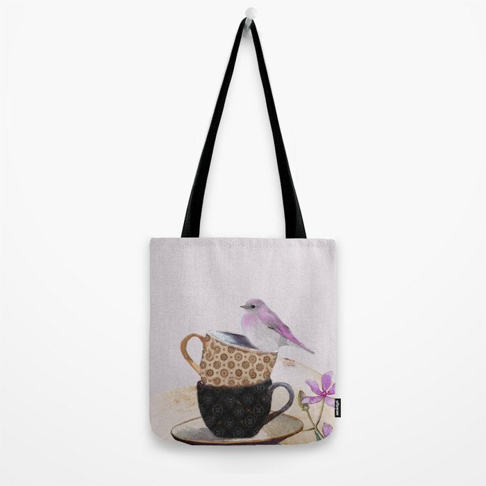 Bird in tea cup Tote Bag Gallery Image 2