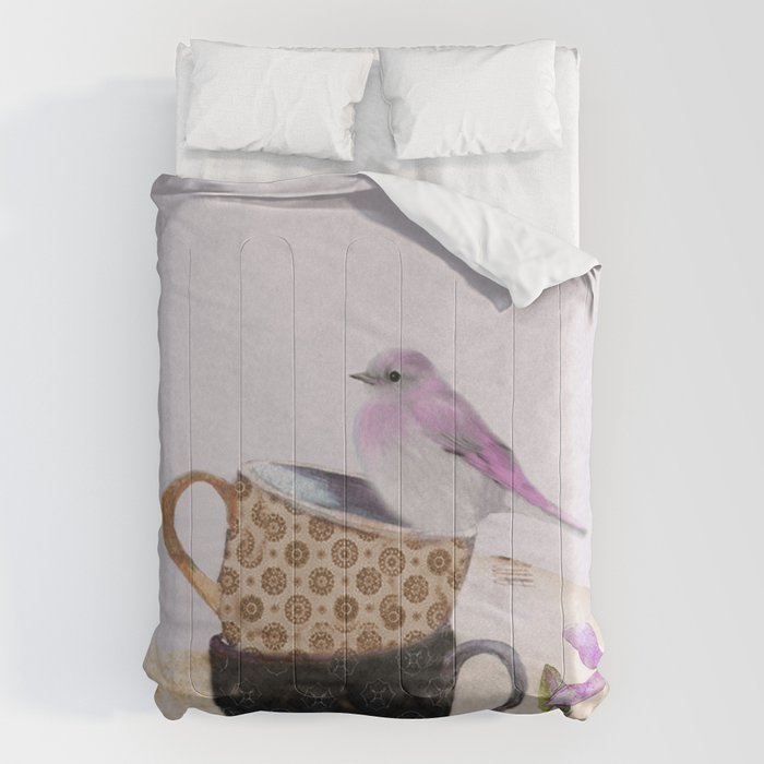 Bird in tea cup Comforter Gallery Image 6