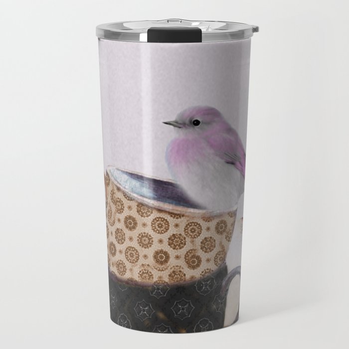 Bird in tea cup Travel Mug Gallery Image 1