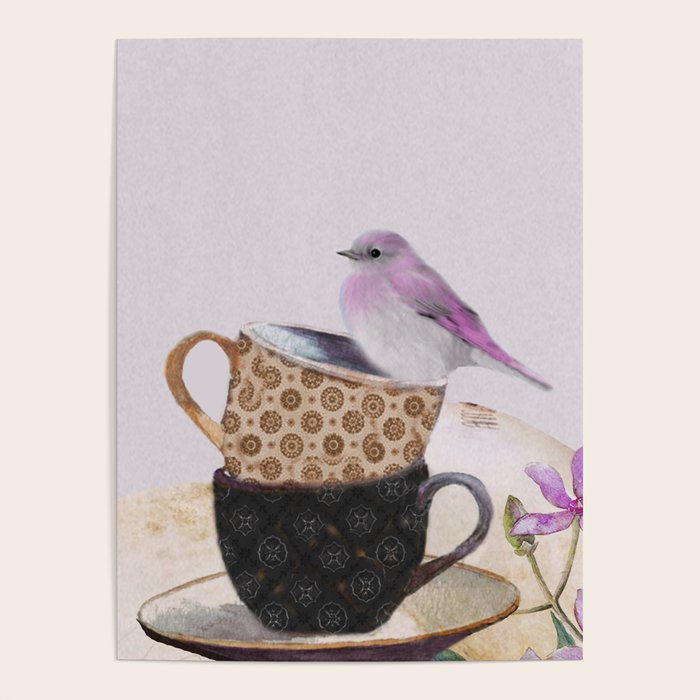 Bird in tea cup Poster Gallery Image 4