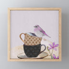 Bird in tea cup Mini Art Print Gallery Image 1