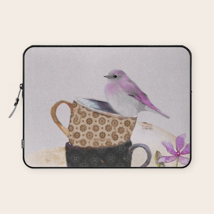 Bird in tea cup Laptop Sleeve Gallery Image 1