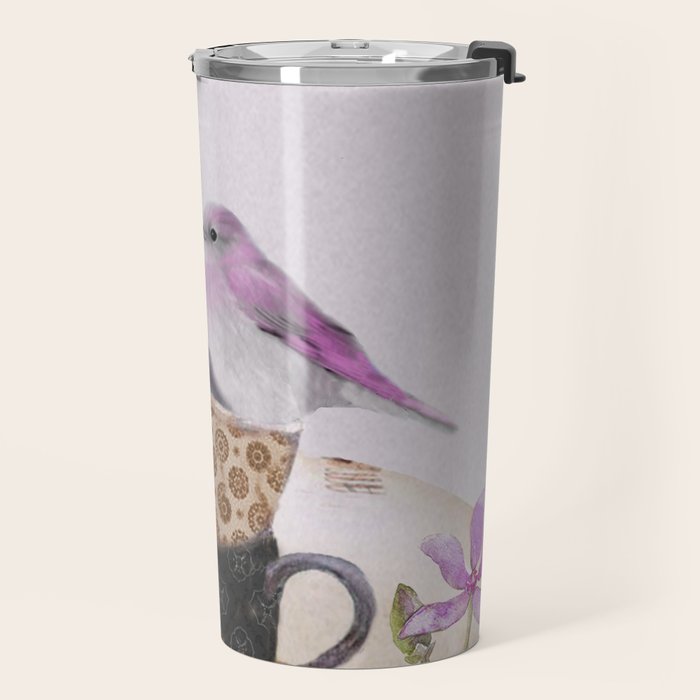 Bird in tea cup Travel Mug Gallery Image 2