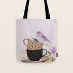 Bird in tea cup Tote Bag Gallery Image 1