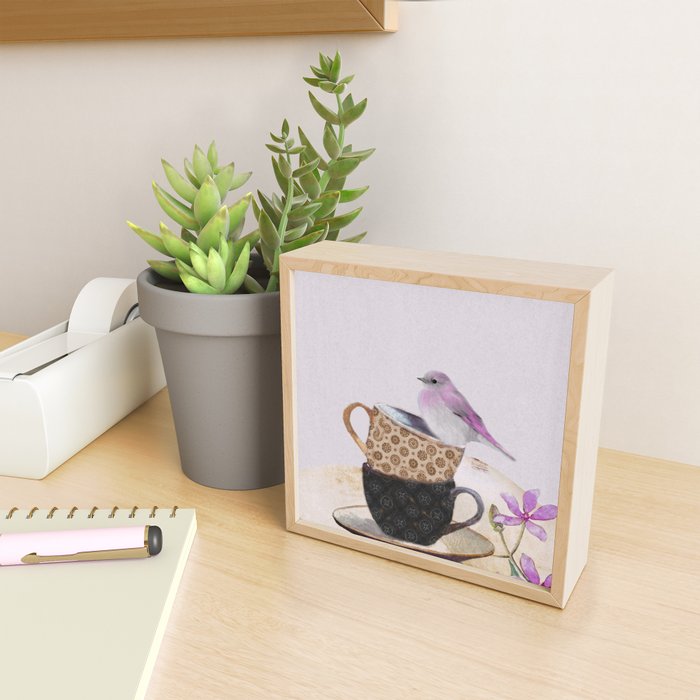 Bird in tea cup Mini Art Print Gallery Image 2