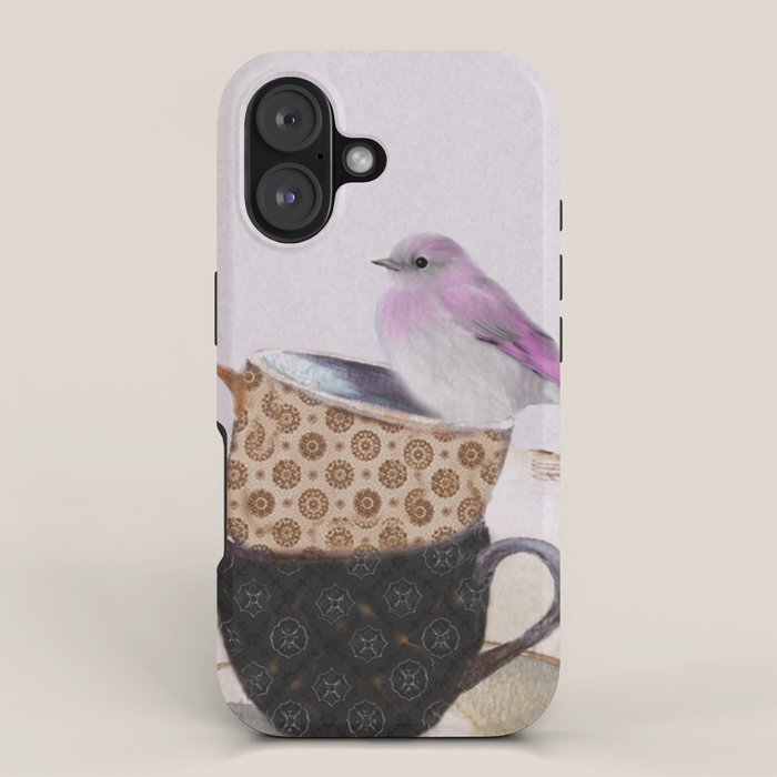 Bird in tea cup iPhone Case Gallery Image 1
