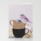 Bird in tea cup Stationery Card Gallery Image 2