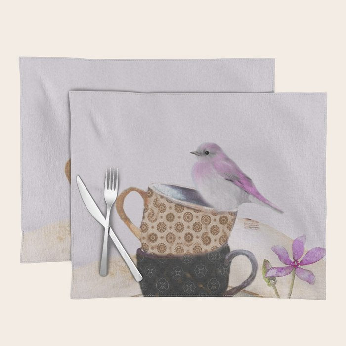 Bird in tea cup Placemat Gallery Image 1
