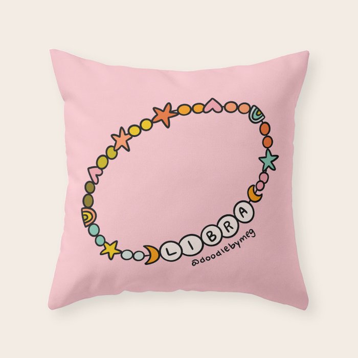 Libra Friendship Bracelet Throw Pillow Gallery Image 1
