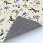 GREYHOUND DOGS and PRESSED FLOWERS Rug Gallery Image 4