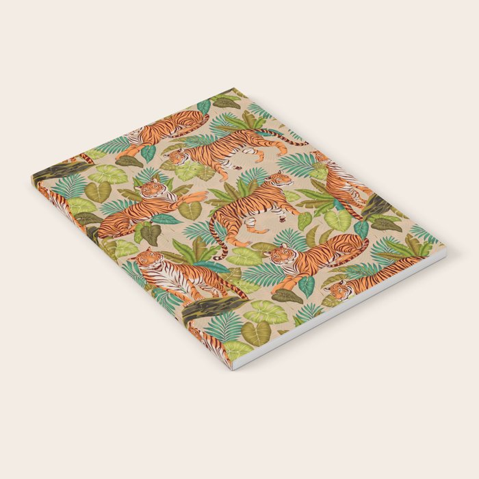 Jungle Tigers In Sand Brown Notebook Gallery Image 1