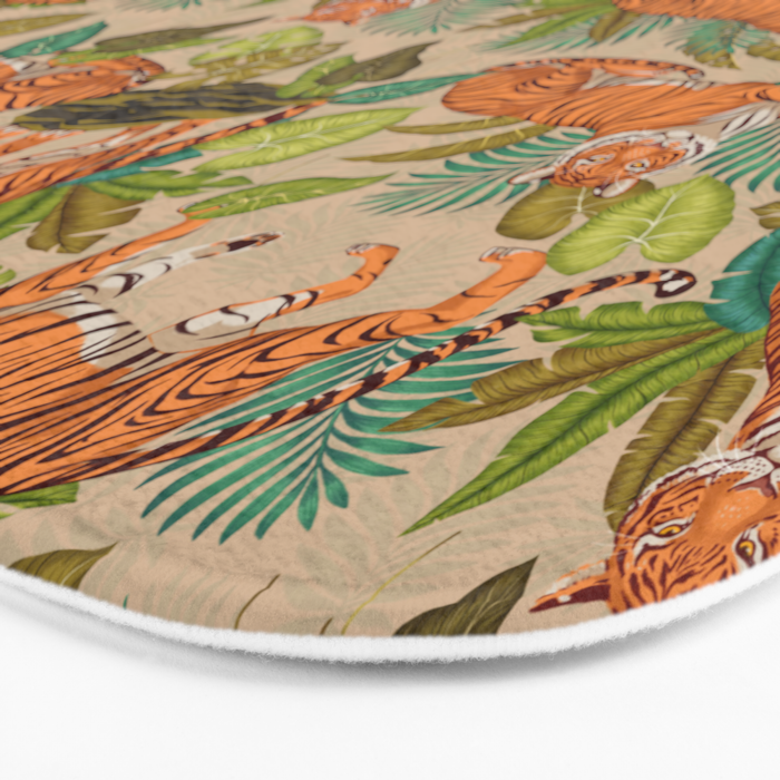 Jungle Tigers In Sand Brown Bath Mat Gallery Image 3