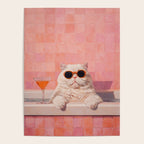 British ShortHair Cat in Tub, Colorful Whimsical Art Poster Gallery Image 4