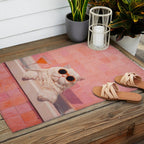 British ShortHair Cat in Tub, Colorful Whimsical Art Outdoor Rug Gallery Image 2