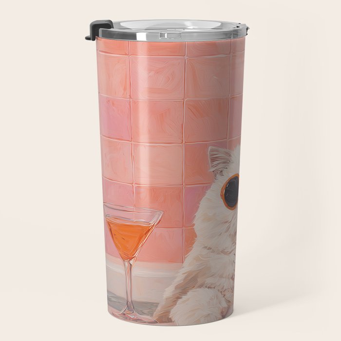 British ShortHair Cat in Tub, Colorful Whimsical Art Travel Mug Gallery Image 3