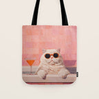 British ShortHair Cat in Tub, Colorful Whimsical Art Tote Bag Gallery Image 1