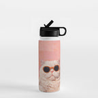 British ShortHair Cat in Tub, Colorful Whimsical Art Water Bottle Gallery Image 1