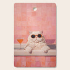 British ShortHair Cat in Tub, Colorful Whimsical Art Cutting Board Gallery Image 1