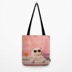 British ShortHair Cat in Tub, Colorful Whimsical Art Tote Bag Gallery Image 2