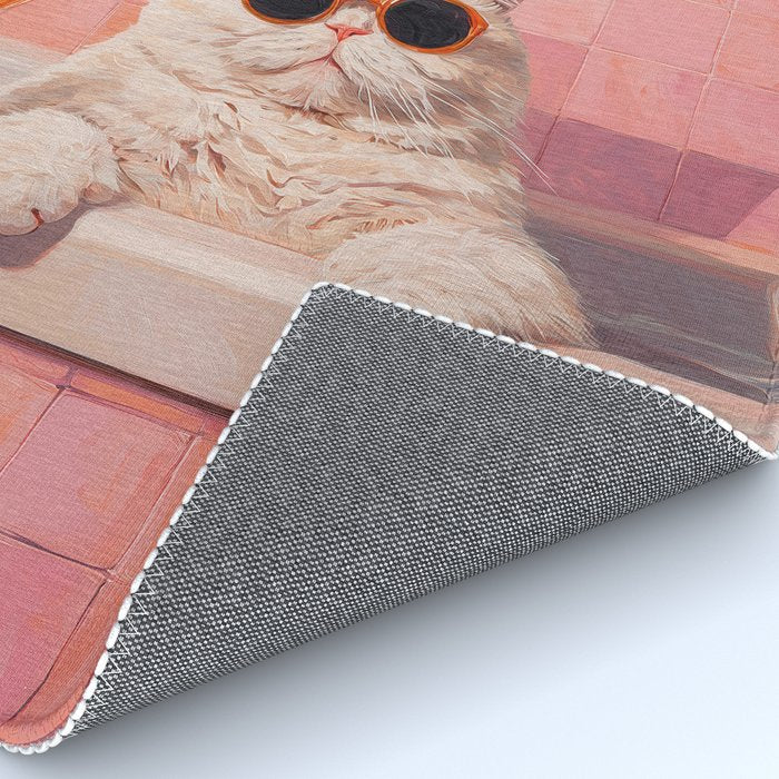 British ShortHair Cat in Tub, Colorful Whimsical Art Rug Gallery Image 4