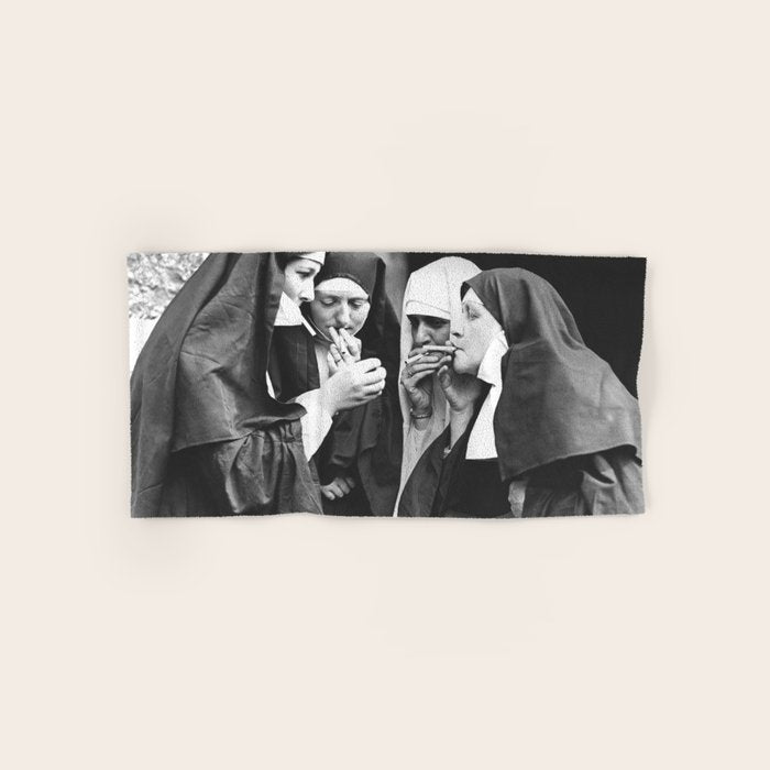 Nuns Smoking High Resolution Version Bath Towel Gallery Image 1
