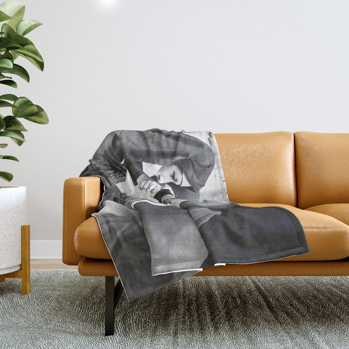 Nuns Smoking High Resolution Version Throw Blanket Gallery Image 1