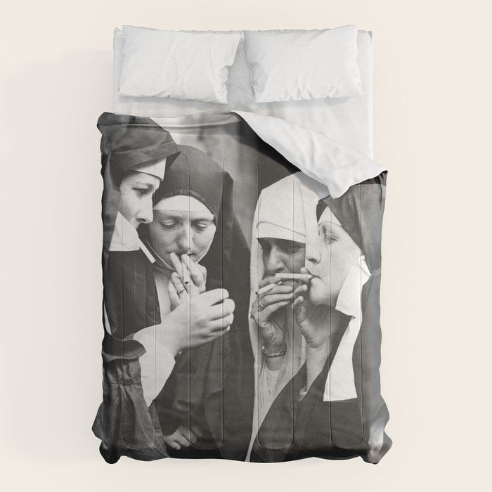 Nuns Smoking High Resolution Version Comforter Gallery Image 6