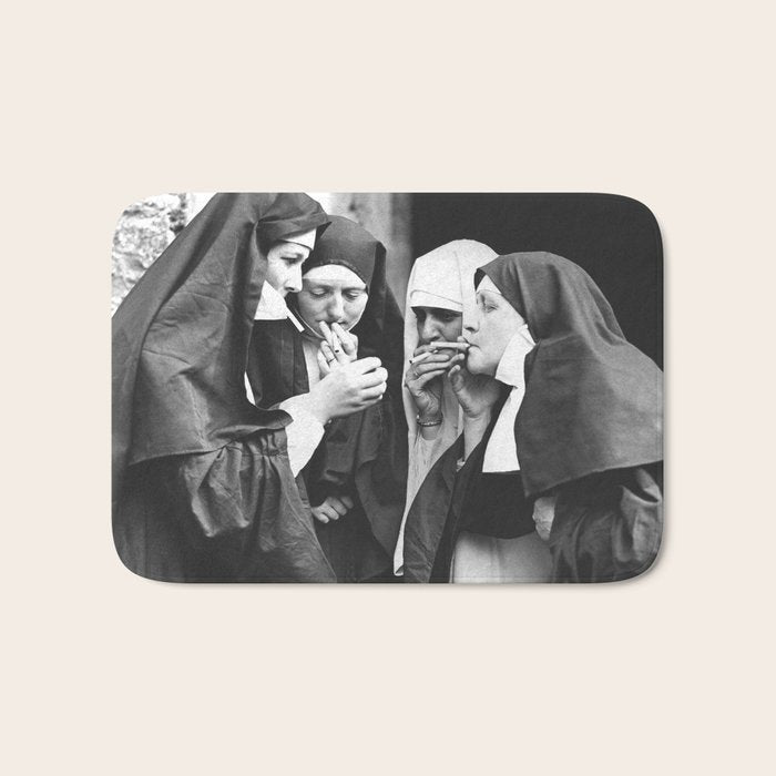 Nuns Smoking High Resolution Version Bath Mat Gallery Image 1