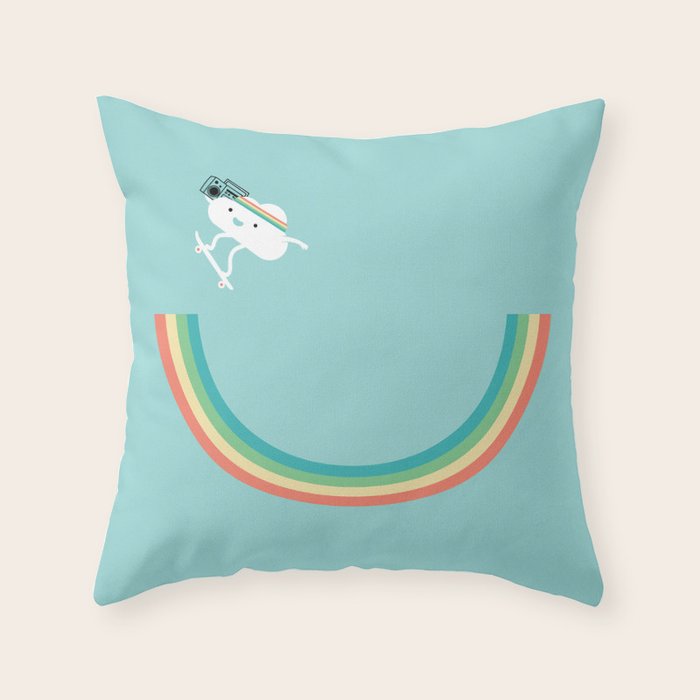 Skateboarding cloud Throw Pillow Gallery Image 1