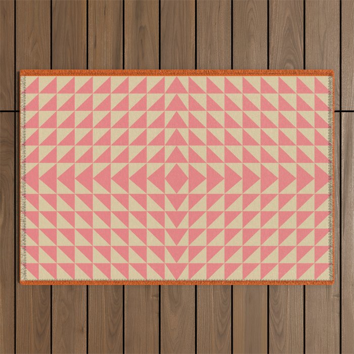 Bold Triangle Pattern in Pink and Orange Outdoor Rug Gallery Image 1
