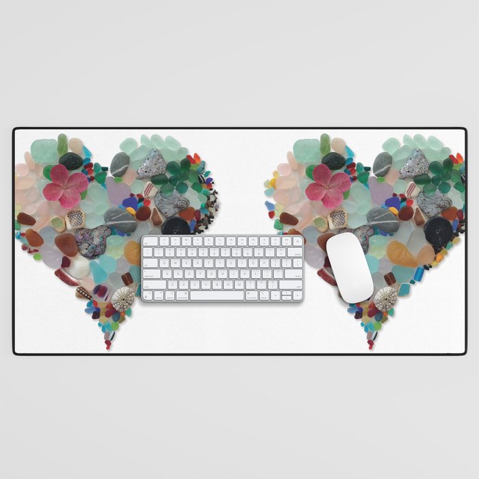 Love -  Sea Glass Heart A Unique Birthday & Fatherâs Day Gift Desk Mat Gallery Image 1