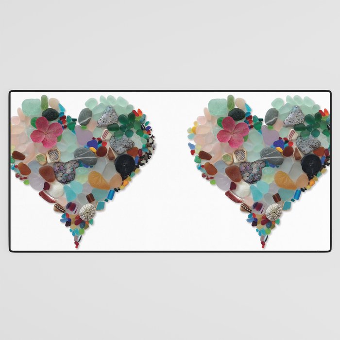 Love -  Sea Glass Heart A Unique Birthday & Fatherâs Day Gift Desk Mat Gallery Image 3