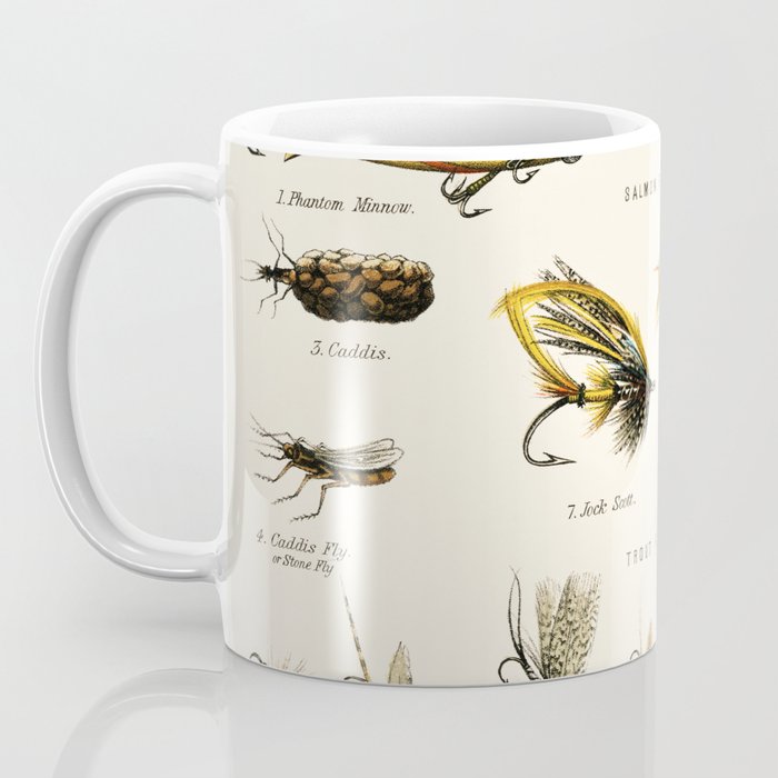 Illustrated Freshwater Fish Angling baits and fishing flies chart Coffee Mug Gallery Image 3