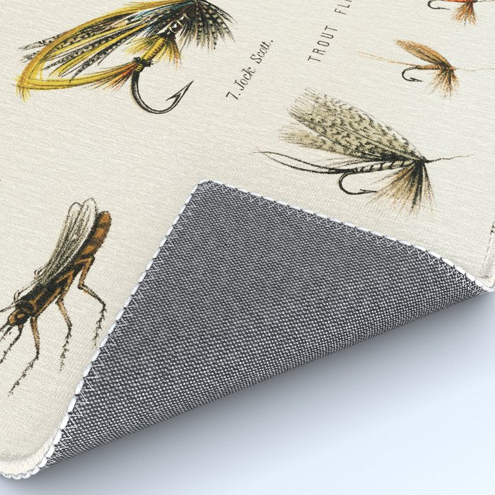 Illustrated Freshwater Fish Angling baits and fishing flies chart Rug Gallery Image 4